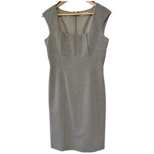 Calvin Klein Linen-Look Grey Dress Short Cap Sleeves Sleeveless Size 6